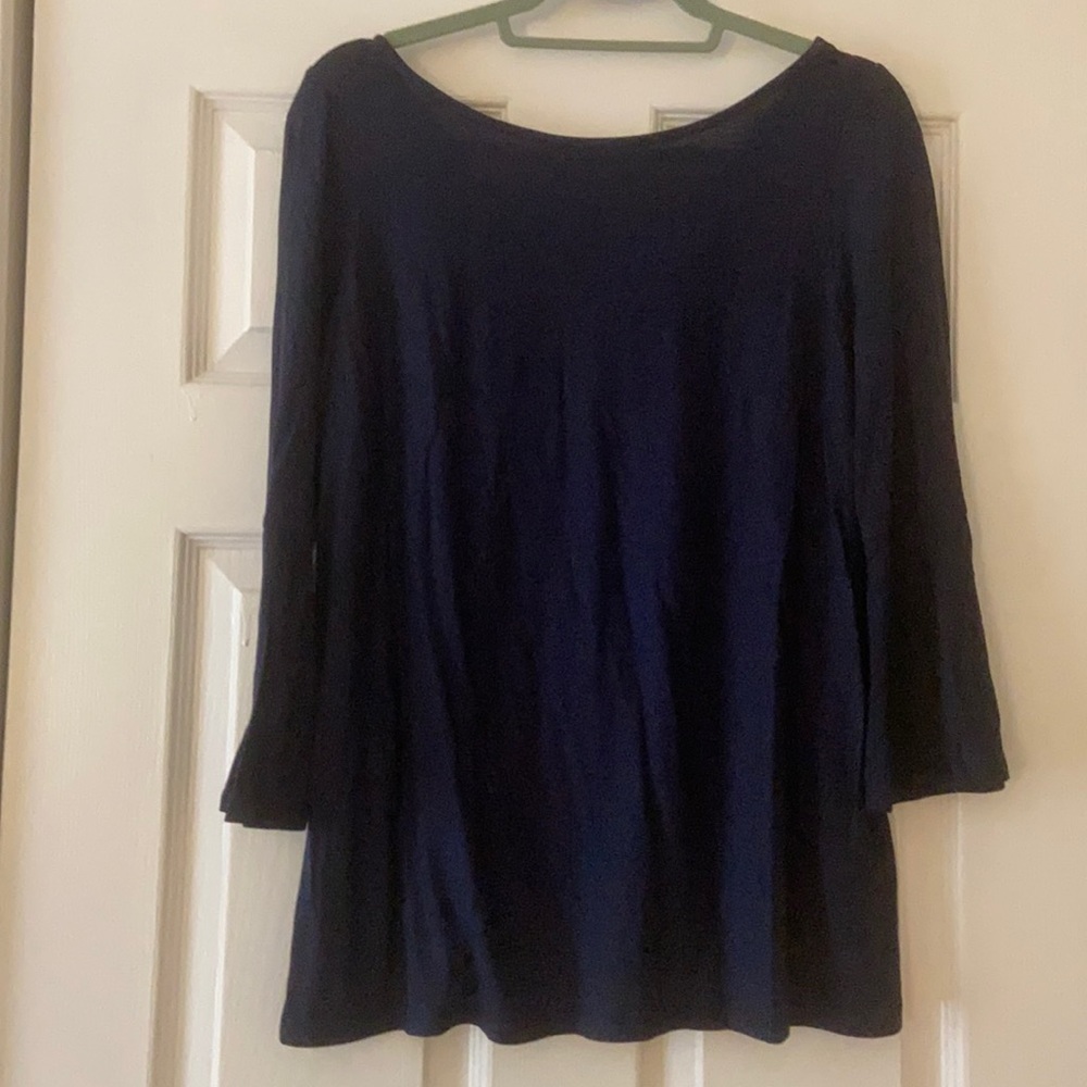 Boden Navy metallic tshirt 3/4 length sleeves